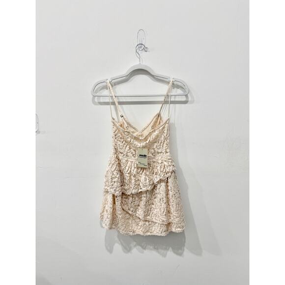 LoveShackFancy Hopely Sleeveless V-Neck Mini Lace Sundress Buttercream Womens 00 - Picture 3 of 5